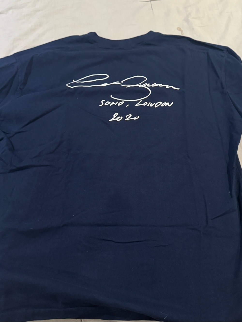 Men's Navy Short-Sleeve Graphic T-Shirt with White Script